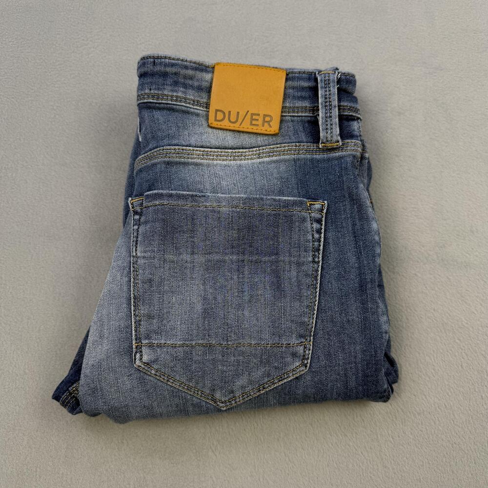 DUER Jeans Mens 29x30 Medium Wash Blue L2X Slim Straight Stretch Denim Pants